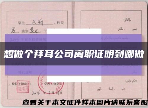 想做個拜耳公司離職證明到哪做縮略圖