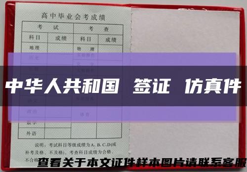 中華人共和國 簽證 仿真件縮略圖
