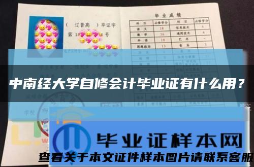 中南經大學自修會計畢業證有什么用？縮略圖