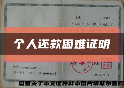 個人還款困難證明縮略圖
