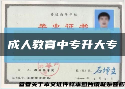 成人教育中專升大?？s略圖