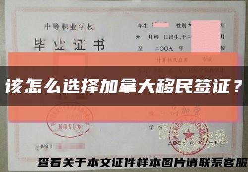 該怎么選擇加拿大移民簽證？縮略圖