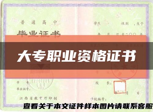 大專職業資格證書縮略圖