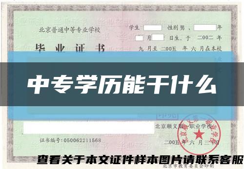 中專學歷能干什么縮略圖
