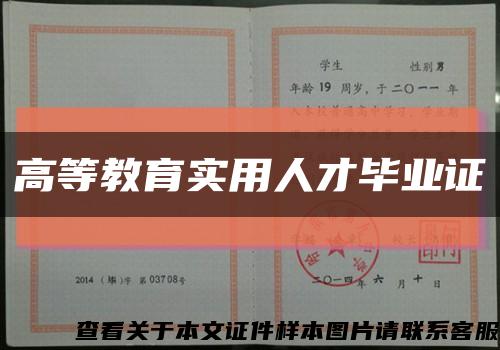 高等教育實用人才畢業證縮略圖