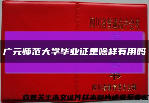 廣元師范大學畢業證是啥樣有用嗎縮略圖