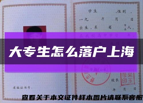 大專生怎么落戶上?？s略圖
