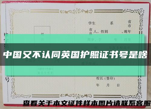 中國又不認同英國護照證書號是啥縮略圖