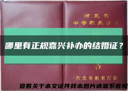 哪里有正規嘉興補辦的結婚證？縮略圖
