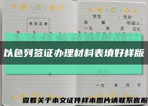 以色列簽證辦理材料表填好樣版縮略圖