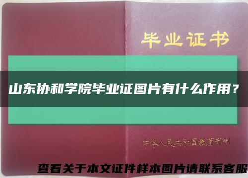 山東協和學院畢業證圖片有什么作用？縮略圖