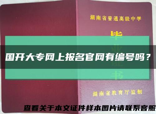 國開大專網上報名官網有編號嗎？縮略圖