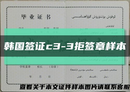 韓國簽證c3-3拒簽章樣本縮略圖