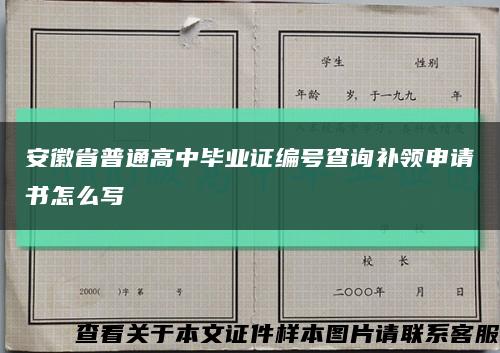 安徽省普通高中畢業證編號查詢補領申請書怎么寫縮略圖