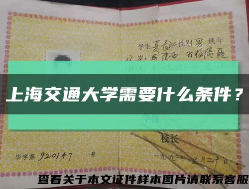 上海交通大學需要什么條件？縮略圖