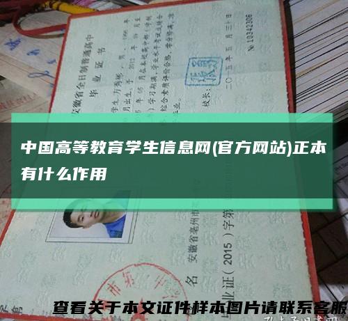 中國高等教育學生信息網(官方網站)正本有什么作用縮略圖