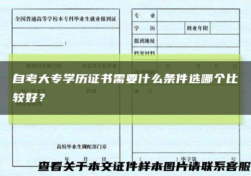 自考大專學歷證書需要什么條件選哪個比較好？縮略圖