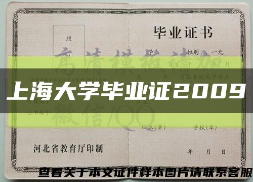 上海大學畢業證2009縮略圖