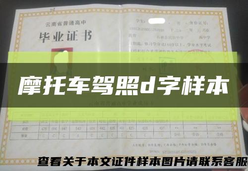 摩托車駕照d字樣本縮略圖