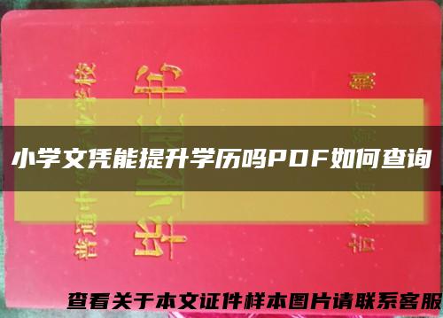 小學文憑能提升學歷嗎PDF如何查詢縮略圖