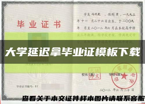 大學延遲拿畢業證模板下載縮略圖