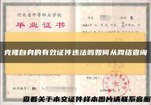 克隆自身的有效證件違法嗎如何從網絡查詢縮略圖