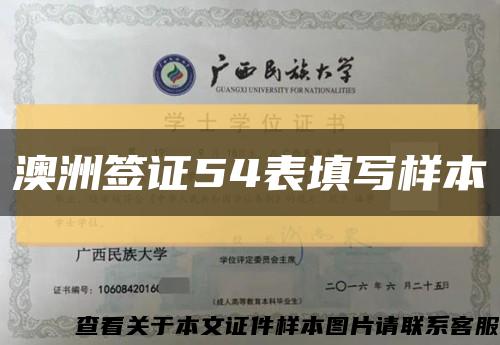 澳洲簽證54表填寫樣本縮略圖