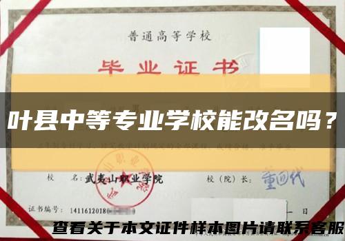 葉縣中等專業學校能改名嗎？縮略圖