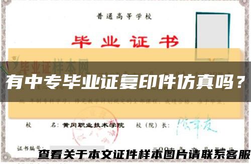 有中專畢業證復印件仿真嗎？縮略圖