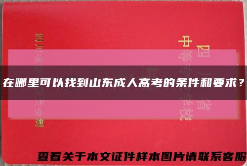 在哪里可以找到山東成人高考的條件和要求？縮略圖