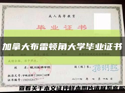 加拿大布雷頓角大學畢業證書縮略圖