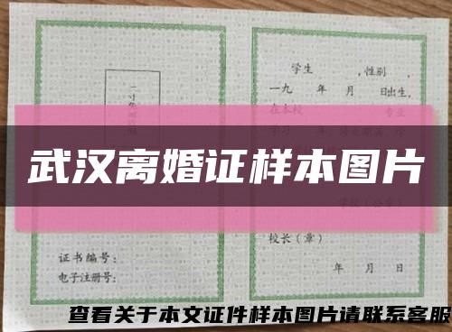武漢離婚證樣本圖片縮略圖