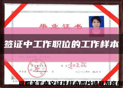 簽證中工作職位的工作樣本縮略圖