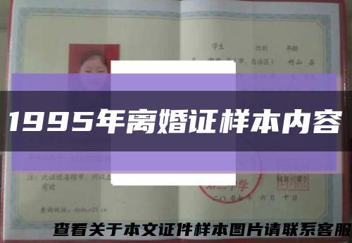 1995年離婚證樣本內容縮略圖