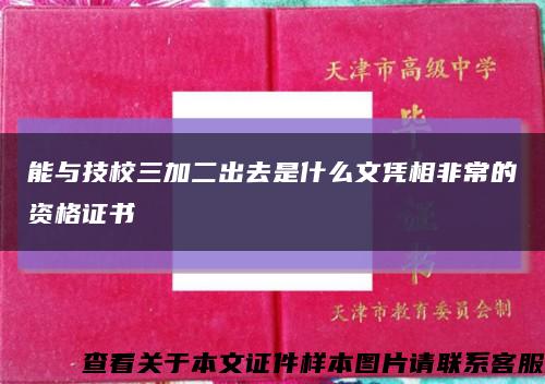 能與技校三加二出去是什么文憑相非常的資格證書縮略圖