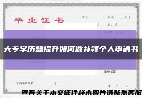 大專學歷想提升如何做補領個人申請書縮略圖
