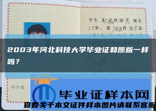 2003年河北科技大學畢業證和原版一樣嗎？縮略圖