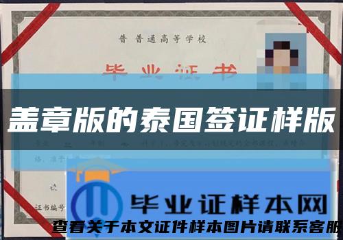 蓋章版的泰國簽證樣版縮略圖