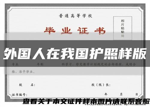 外國人在我國護照樣版縮略圖
