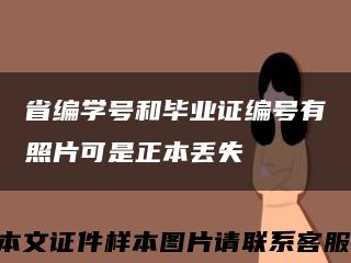 省編學號和畢業證編號有照片可是正本丟失縮略圖