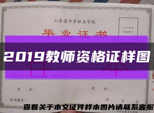 2019教師資格證樣圖縮略圖