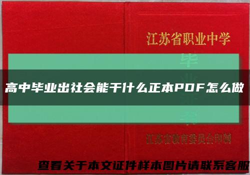 高中畢業出社會能干什么正本PDF怎么做縮略圖