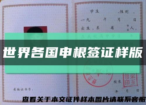 世界各國申根簽證樣版縮略圖