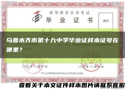 烏魯木齊市第十九中學畢業證樣本證號在哪里？縮略圖