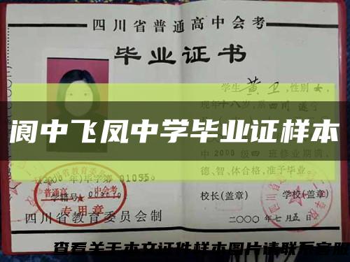 閬中飛鳳中學畢業證樣本縮略圖