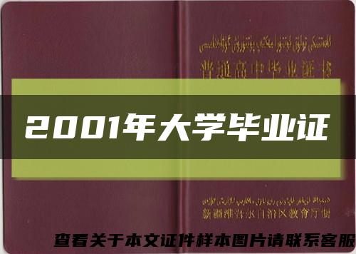2001年大學畢業證縮略圖