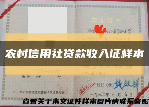 農村信用社貸款收入證樣本縮略圖