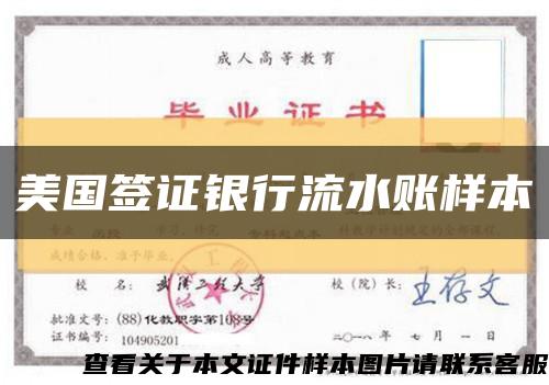 美國簽證銀行流水賬樣本縮略圖