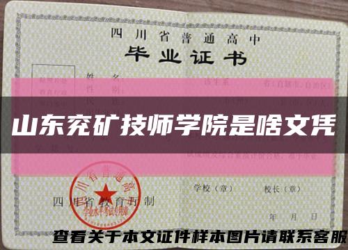 山東兗礦技師學院是啥文憑縮略圖