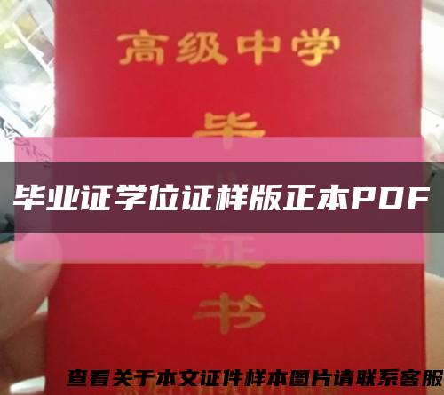 畢業證學位證樣版正本PDF縮略圖